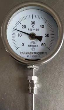 萬(wàn)向型雙金屬溫度計(jì)，WSS-485/585,1.5級(jí)，0-500℃
